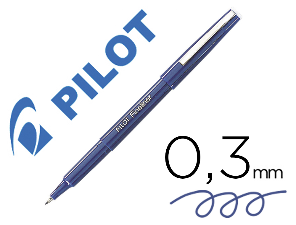 STYLO-FEUTRE PILOT FINELINER CRITURE FINE 0.3MM POINTE POLYACTATE BAGUE ENCRE LIQUIDE PERMET COPIES CARBONE BLEU