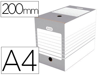 BOTE ARCHIVES ELBA CARTON 466X440MM DOS 200MM SYSTME MONTAGE AUTOMATIQUE COLORIS GRIS