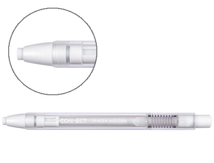 CRAYON-GOMME Q-CONNECT RTRACTABLE CORPS SOFT TRANSPARENT ET BLANC GOMME RONDE