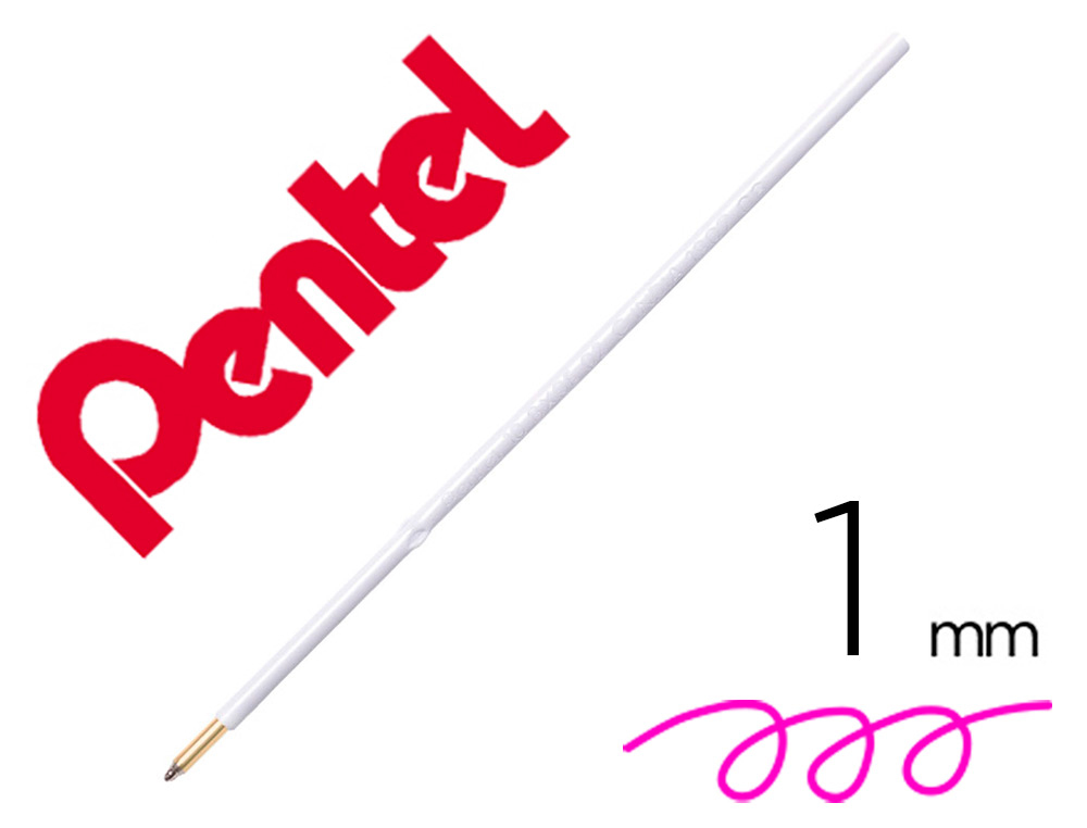 RECHARGE POUR STYLO-BILLE RETRACTABLE PENTEL BX470 IZEE POINTE LARGE 1MM ENCRE ROSE   SACHET 2 UNITES