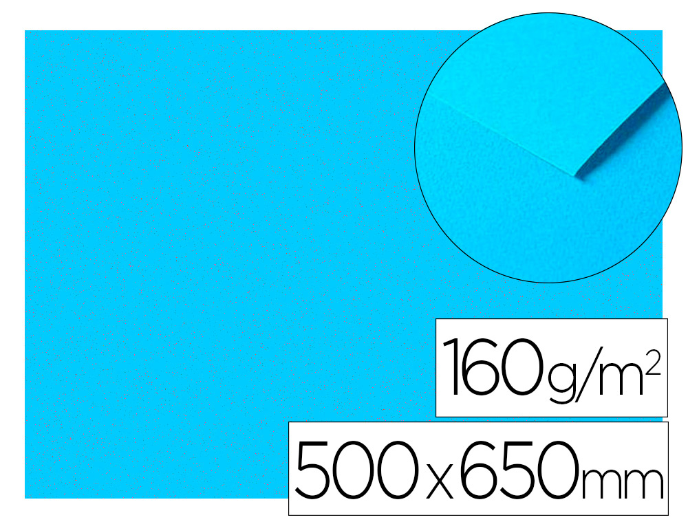 PAPIER DESSIN CLAIREFONTAINE A GRAIN 160G 1 SURFACE        GRAINEE 1 LISSE 50X65CM       PAQUET 25F COLORIS TURQUOISE