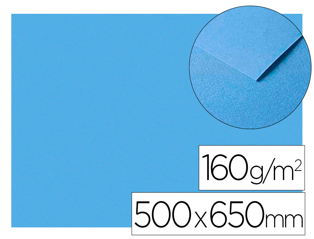 PAPIER DESSIN CLAIREFONTAINE A GRAIN 160G 1 SURFACE        GRAINEE 1 LISSE 50X65CM       PAQUET 25F COLORIS BLEU ROI
