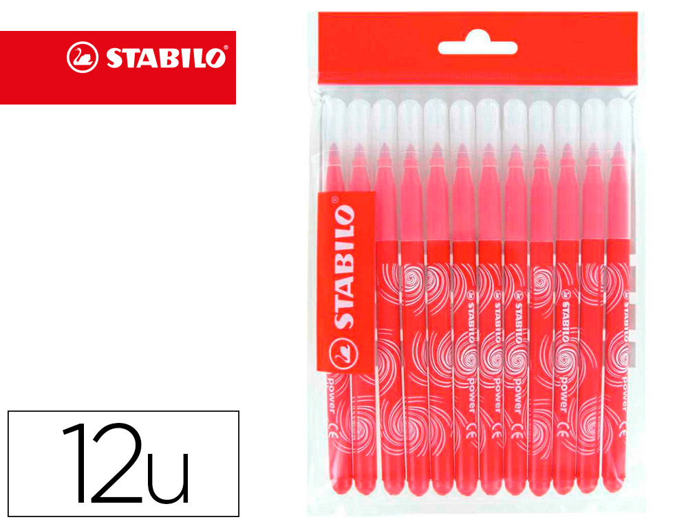 RECHARGE SCHOOLPACK FEUTRE DE COLORIAGE STABILO TRIO A-Z    ENCRE LAVABLE POINTE MOYENNE  12 UNITES ROUGE