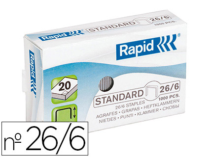 AGRAFE RAPID STANDARD 26/6 CUIVRE BOTE 5000 UNITS