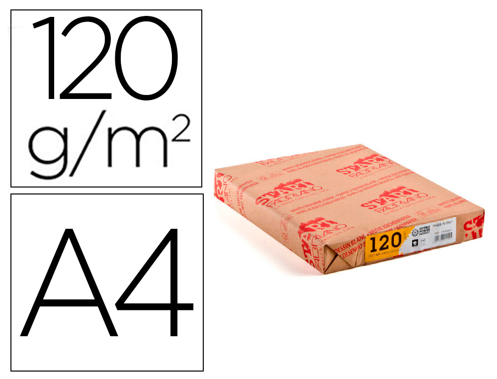 PAPIER DESSIN FABRIANO ST'ART 120G/M2 FORMAT A4 21X29,7CM   250 FEUILLES