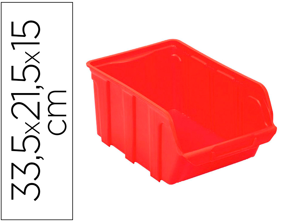 BAC A BEC VISO POLYPROPYLENE EMPILABLE RESISTANT GRANDE    OUVERTURE PORTE-ETIQUETE      33,5X21,5X15CM 10L ROUGE