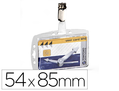 PORTE-BADGE DURABLE DE SCURIT 1 CARTE CLIP MTAL ENCOCHE DOS 85X54MM
