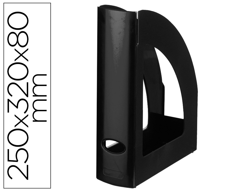 PORTE-REVUES LIDERPAPEL ECOUSE PLASTIQUE 100% RECYCLE OEILLET PREHENSION COLORIS    NOIR