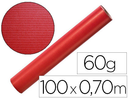 BOBINE COMPTOIR KRAFT VERG 100X0.7M 60G/M2 MANDRIN COLORIS ROUGE