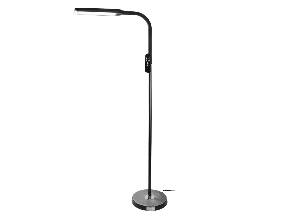 LAMPADAIRE Q-CONNECT AVEC TELECOMMANDE MAGNETIQUE TETE  ROTATIVE 360  15W HAUTEUR     1460MM COLORIS NOIR