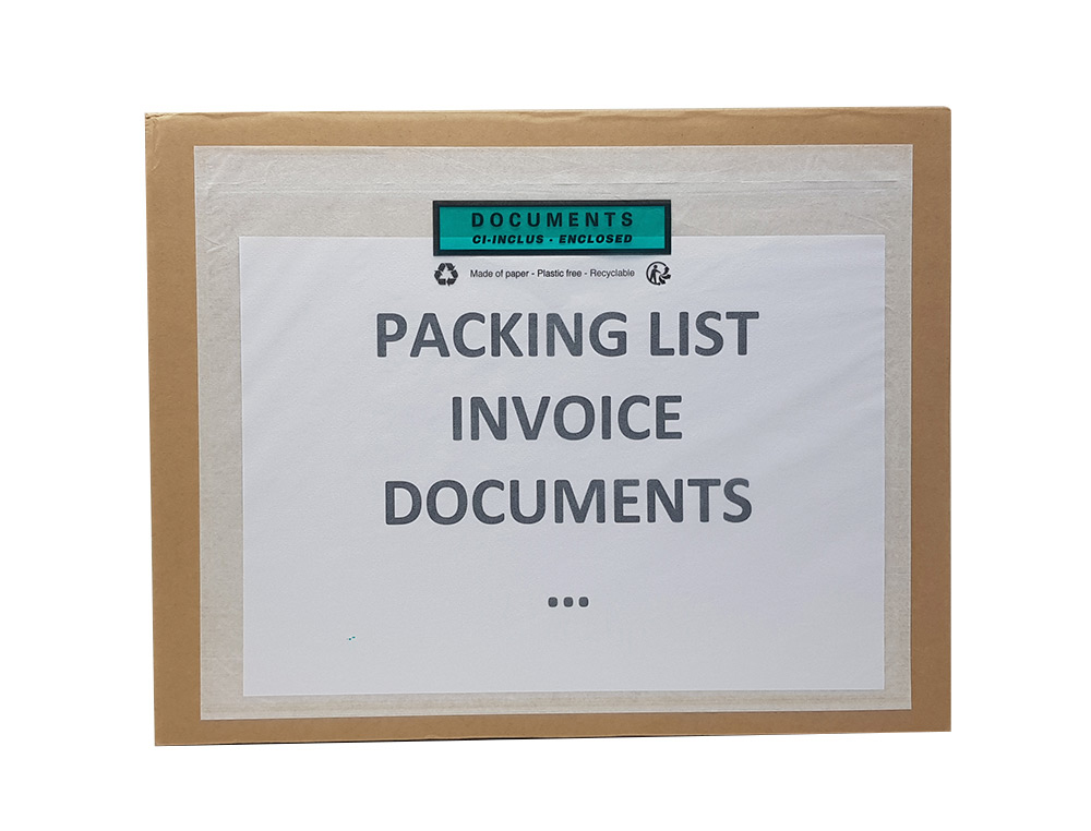 POCHETTE ADHESIVE PAPER LIST PORTE-DOCUMENTS CRISTAL C4    P/100