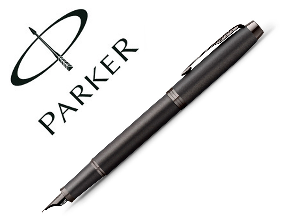 STYLO PLUME  PARKER IM MONOCHROME NOIR POINTE        MOYENNE ENCRE BLEU ETUI       CADEAU