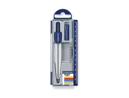 COMPAS STAEDTLER 550 50 BRANCHE POINTE SCHE INTERCHANGEABLE RGLETTE GRADUE MINES 2MM TUI RIGIDE