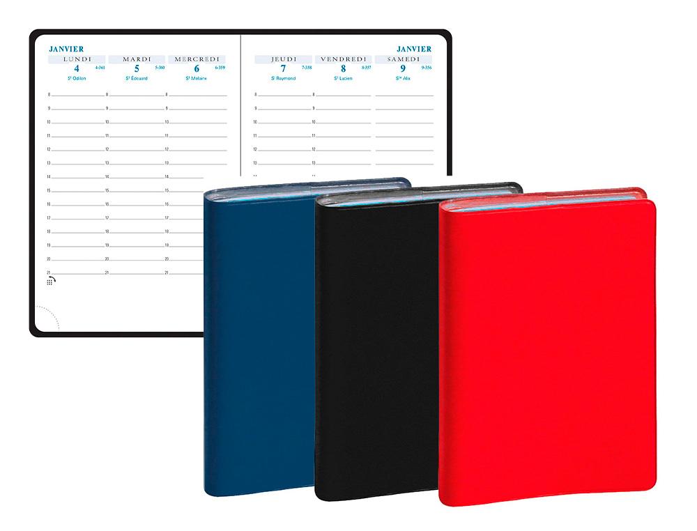 AGENDA EXACOMPTA POCHE HORIZON 13 SEMAINIER BARBARA COUVERTURE AMOVIBLE 1 SEMAINE 2 PAGES 90X130MM COLORIS ASSORTIS
