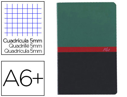 CARNET PIQU CONQURANT SEPT PAPIER SURFIN 70G COUVERTURE CARTE COUCHE VERNIE 250G 11X17CM 96 PAGES 5X5MM