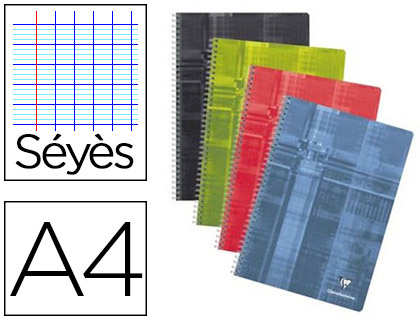 CAHIER CLAIREFONTAINE PAPIER VLIN VELOUT COUVERTURE PELLICULE RELIURE INTGRALE A4 21X29,7CM 180 PAGES 90G SYS