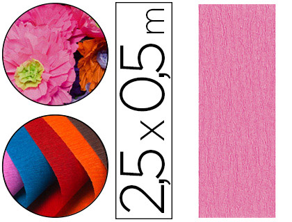 PAPIER CRPON CLAIREFONTAINE DENSIT CRPAGE 60% 40G/M2 50CMX2.5M UNICOLORE CYCLAMEN