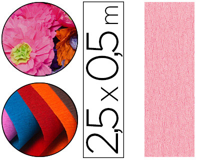 PAPIER CRPON CLAIREFONTAINE DENSIT CRPAGE 60% 40G/M2 50CMX2.5M UNICOLORE ROSE MOYEN