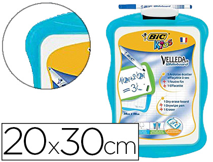 ARDOISE BLANCHE BIC VELLEDA KIDS ERGONOMIQUE 200X300MM 1 FACE UNIE 1 FACE QUADRILLE 1 FEUTRE VELLEDA 1721 1 EFFACETTE