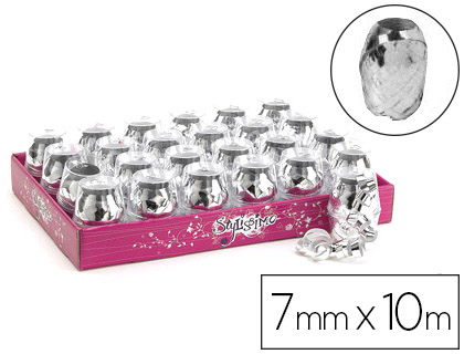 OEUF COQUILLE 10MX7MM LISSE MTALLIS ARGENT BOTE 24 UNITS