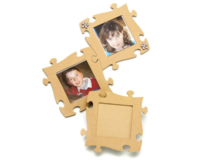 CADRE PHOTO EN BOIS  DCORER FORME PUZZLE 19X19CM LOT 8 UNITS