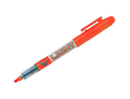 SURLIGNEUR PILOT V LIGHT TRAC 1/3MM ENCRE LIQUIDE PIGMENTE FLUIDE NIVEAU D'ENCRE VISIBLE COLORIS ORANGE