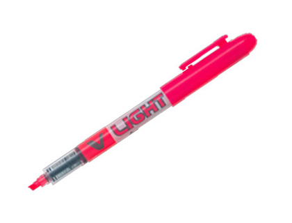 SURLIGNEUR PILOT V LIGHT TRAC 1/3MM ENCRE LIQUIDE PIGMENTE FLUIDE NIVEAU D'ENCRE VISIBLE COLORIS ROSE