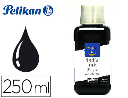 ENCRE DE CHINE PBO PLUME PINCEAU COULEUR NOIR FLACON 250ML