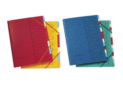 TRIEUR EXTENDOS CARTE SIMPLE 245X315MM 7 COMPARTIMENTS DOS AGRAF INTRIEUR MULTICOLORE ONGLETS COLORIS ASSORTIS