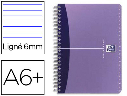 RPERTOIRE OXFORD RELIURE INTGRALE COUVERTURE PELLICULE LAVABLE POLYPROPYLNE 110X170MM 180 PAGES LIGN 6MM