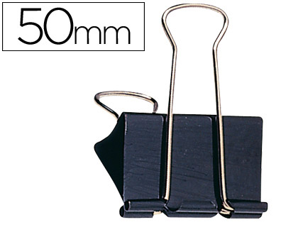 PINCE Q-CONNECT DOUBLE CLIP LARGEUR 51MM COLORIS NOIR     BOITE CARTON 10 UNITES