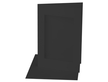 CARTE PASSE PARTOUT FOLIA FENTRE RECTANGULAIRE 220G 11X18CM PHOTO 9X13CM/10X15CM CONTIENT ENVELOPPES NOIR LOT 3U