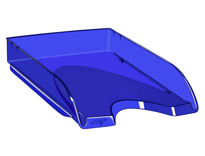 CORBEILLE  COURRIER CEP HAPPY POLYSTYRNE ANTICHOC A4 SUPERPOSABLE VERTICALE/ESCALIER 348X257X66MM COLORIS HAPPY BLEU