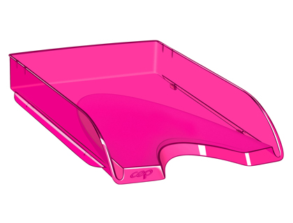CORBEILLE  COURRIER CEP HAPPY POLYSTYRNE ANTICHOC A4 SUPERPOSABLE VERTICALE/ESCALIER 348X257X66MM COLORIS ROSE INDIEN
