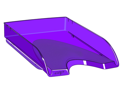 CORBEILLE  COURRIER CEP HAPPY POLYSTYRNE ANTICHOC A4 SUPERPOSABLE VERTICALE/ESCALIER 348X257X66MM COLORIS ULTRA VIOLET