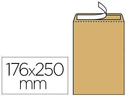 POCHETTE KRAFT GPV ADHSIVE CONOMIQUE B5 176X250MM 85G SACHET 25 UNITS