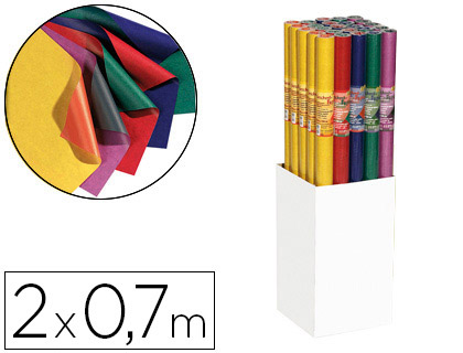 PAPIER KRAFT FOLIA BICOLOR 5 COLORIS ASSORTIS BOUTIQUE ROULEAU 70CMX2M