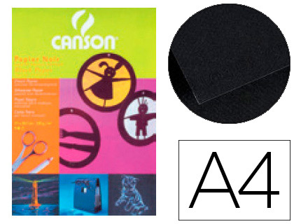 PAPIER DESSIN FOLIA A4 130G/M2 UNICOLORE NOIR PAQUET 20F