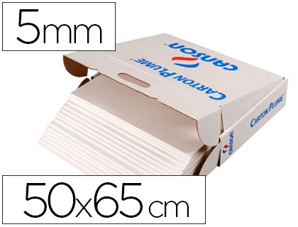CARTON PLUME CANSON 500X650MM PAISSEUR 5MM UNICOLORE BLANC