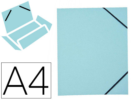 CHEMISE ELBA CARTE FORTE 4/10E 250G A4 210X297MM 3 RABATS LASTIQUE COLORIS BLEU