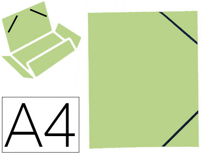 CHEMISE ELBA CARTE FORTE 4/10E 250G A4 210X297MM 3 RABATS LASTIQUE COLORIS VERT