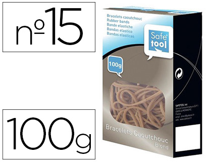 BRACELET CAOUTCHOUC BLOND SAFETOOL 150X10MM BOTE 100G