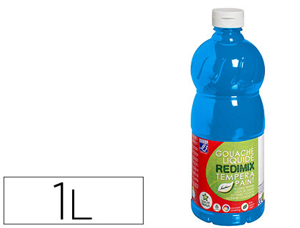 GOUACHE LEFRANC BOURGEOIS LIQUIDE REDIMIX NON TOXIQUE FLUIDE COUVRANTE PRTE  L'EMPLOI BLEU PRIMAIRE FLACON 1000ML