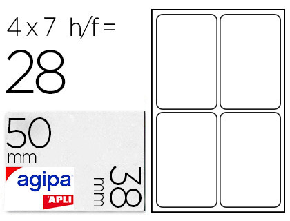 TIQUETTE ADHSIVE APLI AGIPA BUREAU 38X50MM POCHETTE 28 UNITS