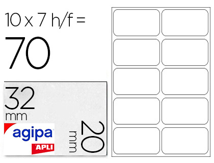 TIQUETTE ADHSIVE APLI AGIPA BUREAU 20X32MM POCHETTE 70 UNITS