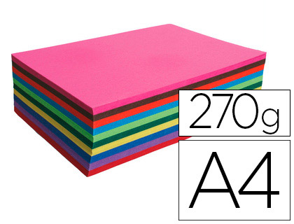 PAPIER DESSIN MAILDOR CARTA CARTONN 270G/M2 210X297MM COLORIS ASSORTIS PAQUET 100F