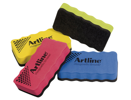 BROSSE MAGNTIQUE ARTLINE BLOC FEUTRE EFFAAGE  SEC TOUS TABLEAUX BLANCS 4 COLORIS ASSORTIS 10,5X5,5CM