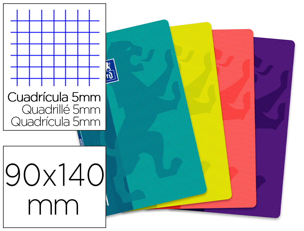 CARNET AGRAF OXFORD OPENFLEX COUVERTURE POLYPROPYLNE 9X14CM 96 PAGES 90G 5X5MM