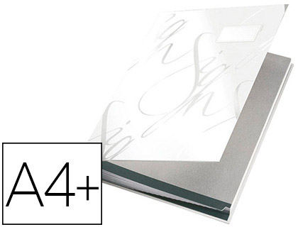PARAPHEUR LEITZ DESIGN 18 ONGLETS RIGIDES OEILLETS INTERCALAIRES PORTE-TIQUETTE 340X25X240MM COLORIS BLANC