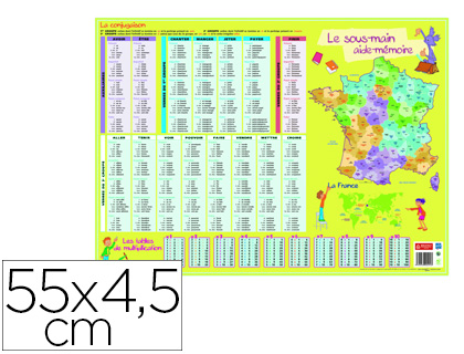 SOUS-MAIN BOUCHUT GRANDREMY CARTON RIGIDE AIDE-MMOIRE 300G SURFACE PELLICULE EFFAABLE BRILLANTE 55X40.5CM